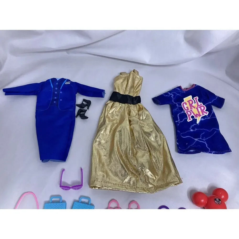 Vintage 1990’s Barbie Cothing & Accessories Purse Camera Mickey Balloon